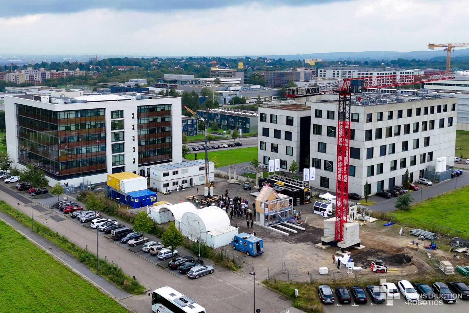 Referentbaustelle der Centers Construction der RWTH Aachen von Oben aufgenommen